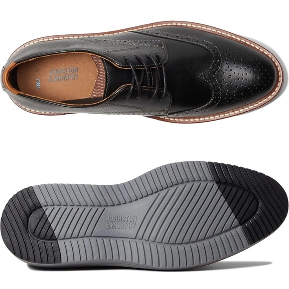 Johnston & Murphy Men's Upton Wingtip Oxfords Black - Picture 2 of 6